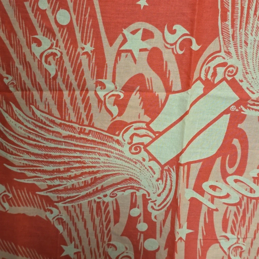 Harley-Davidson Pink / Coral Bandana with White Design - Picture 5 of 8